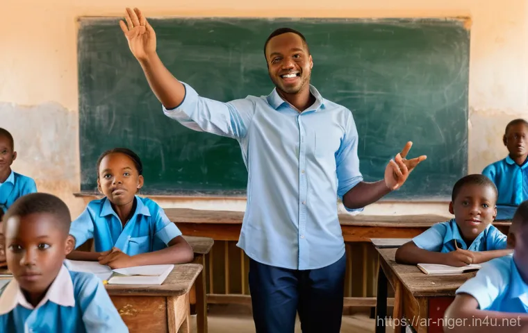 니제르의 교육 개혁 및 발전 계획 - **A vibrant kindergarten classroom in Niger.** A diverse group of cheerful young children, aged 4-6,...