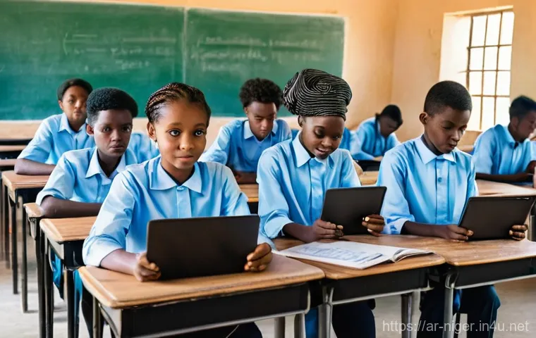 니제르의 교육 개혁 및 발전 계획 - **An inspiring primary school classroom in Niger, focusing on teacher excellence.** A dedicated male...